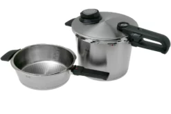 Fissler Vitavit Premium 622-412-12-070, 3-piece Pressure Cooker Set With Steam Insert