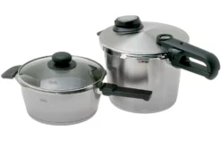 Fissler Vitavit Premium 622-412-13-090, 4-piece Pressure Cooker Set With Steam Insert And Glass Lid