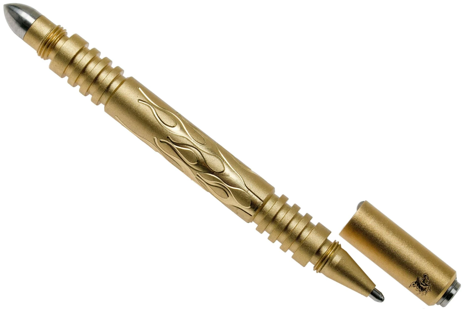 Rick Hinderer Investigator Pen Flames Brass/Messing, Bead Blasted, Tactical Pen 2 Rick Hinderer Investigator Pen Flames Brass/Messing, Bead Blasted, Tactical Pen - Billede 2