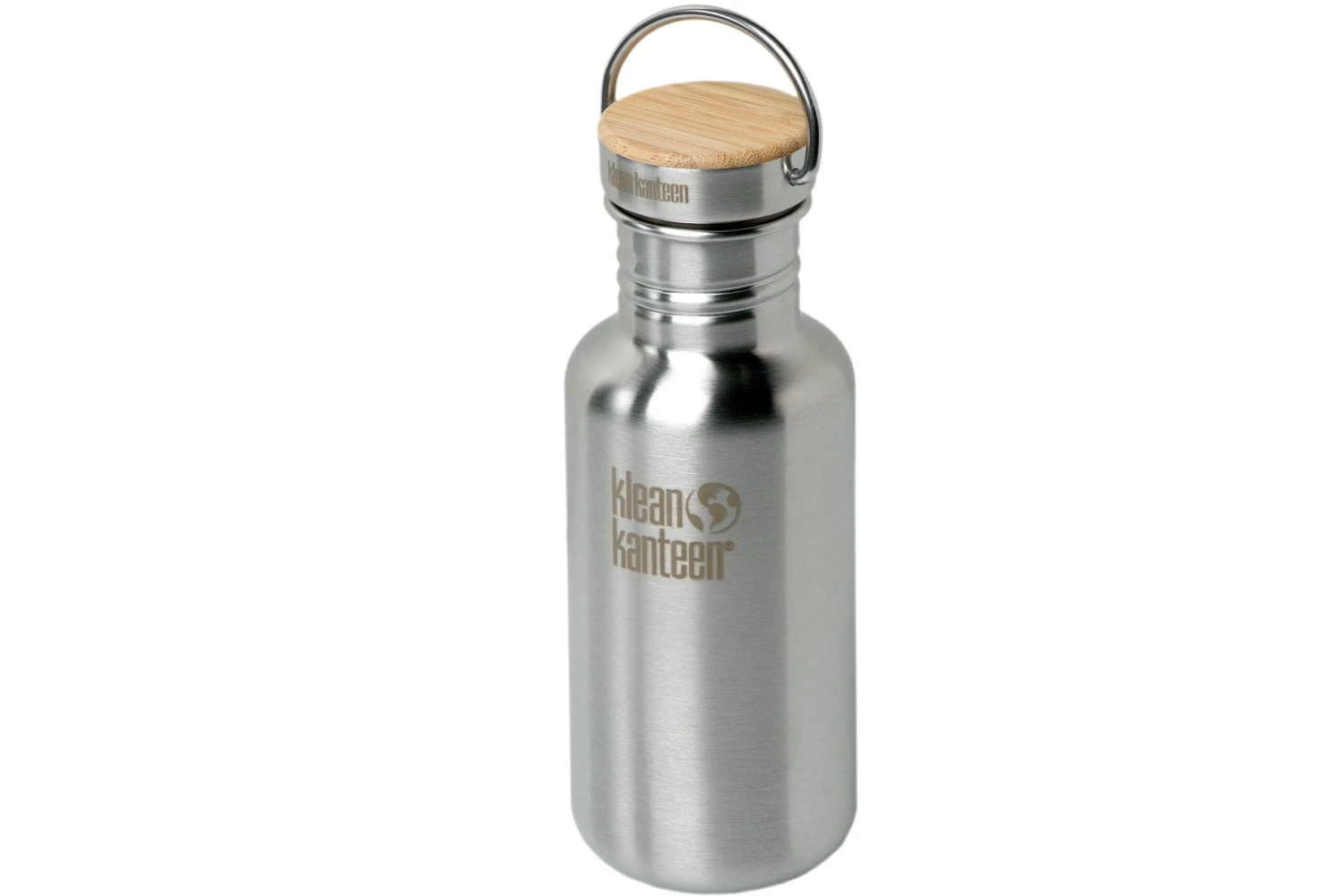 Klean Kanteen Reflect 530 Ml Water Bottle With Bamboo Cap, Brushed Stainless 1 Klean Kanteen Reflect 530 Ml Water Bottle With Bamboo Cap, Brushed Stainless