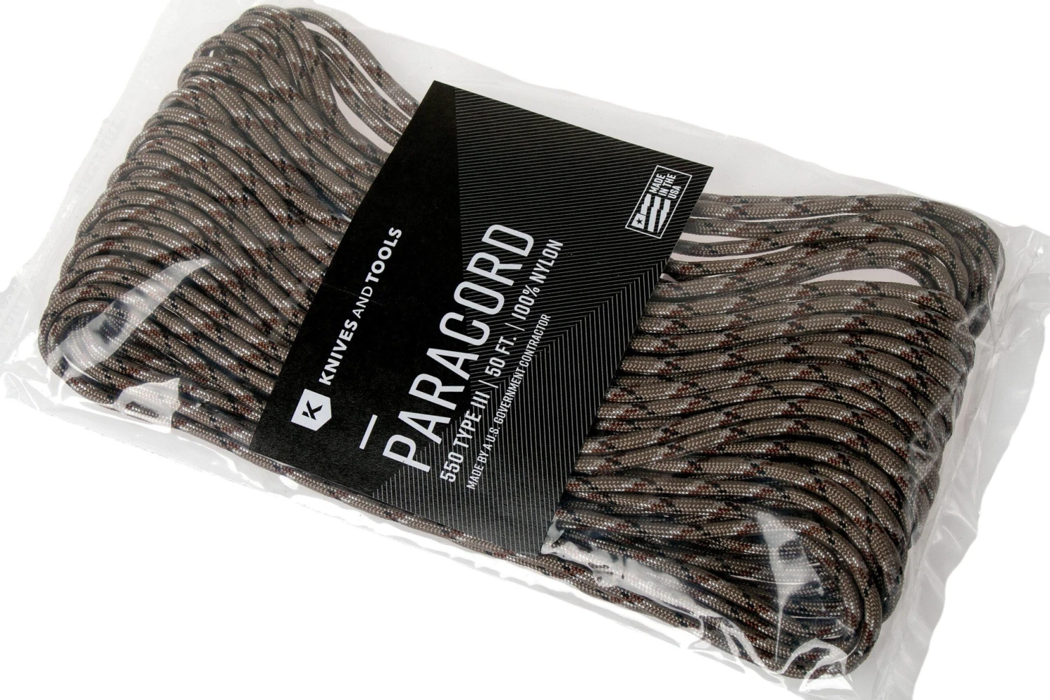 Knivesandtools 550 Paracord Type III, Colour: Desert Camo, 50 Ft (15.24 M) 3 Knivesandtools 550 Paracord Type III, Colour: Desert Camo, 50 Ft (15.24 M) - Billede 3