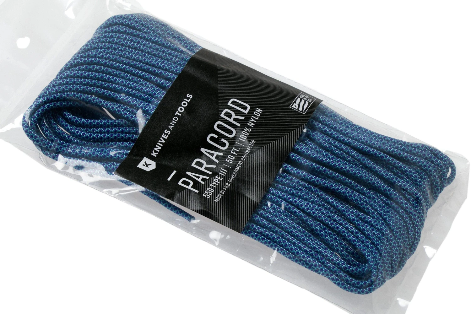 Knivesandtools 550 Paracord Type III, Colour: Turquoise With Acid Purple Diamonds - 50 Ft (15.24 Meters) 3 Knivesandtools 550 Paracord Type III, Colour: Turquoise With Acid Purple Diamonds - 50 Ft (15.24 Meters) - Billede 3