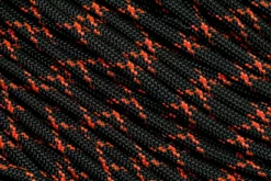 Knivesandtools 550 Paracord Type III, Colour: Black & Neon Orange X - 50 Ft (15.24 Meters)