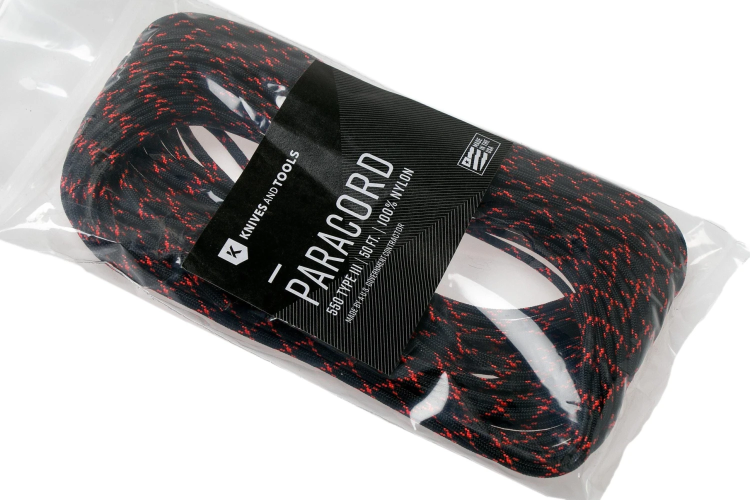 Knivesandtools 550 Paracord Type III, Colour: Black & Neon Orange X - 50 Ft (15.24 Meters) 3 Knivesandtools 550 Paracord Type III, Colour: Black & Neon Orange X - 50 Ft (15.24 Meters) - Billede 3