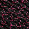 Knivesandtools 550 Paracord Type III, Colour: Black & Neon Pink X - 50 Ft (15.24 Meters)