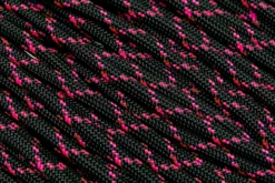 Knivesandtools 550 Paracord Type III, Colour: Black & Neon Pink X - 50 Ft (15.24 Meters)
