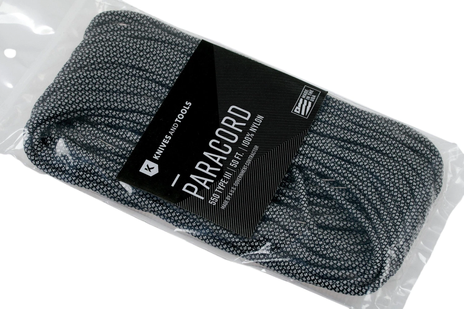 Knivesandtools 550 Paracord Type III, Colour: Dark Knight With Silver Metallic X - 50 Ft (15.24 Meters) 3 Knivesandtools 550 Paracord Type III, Colour: Dark Knight With Silver Metallic X - 50 Ft (15.24 Meters) - Billede 3