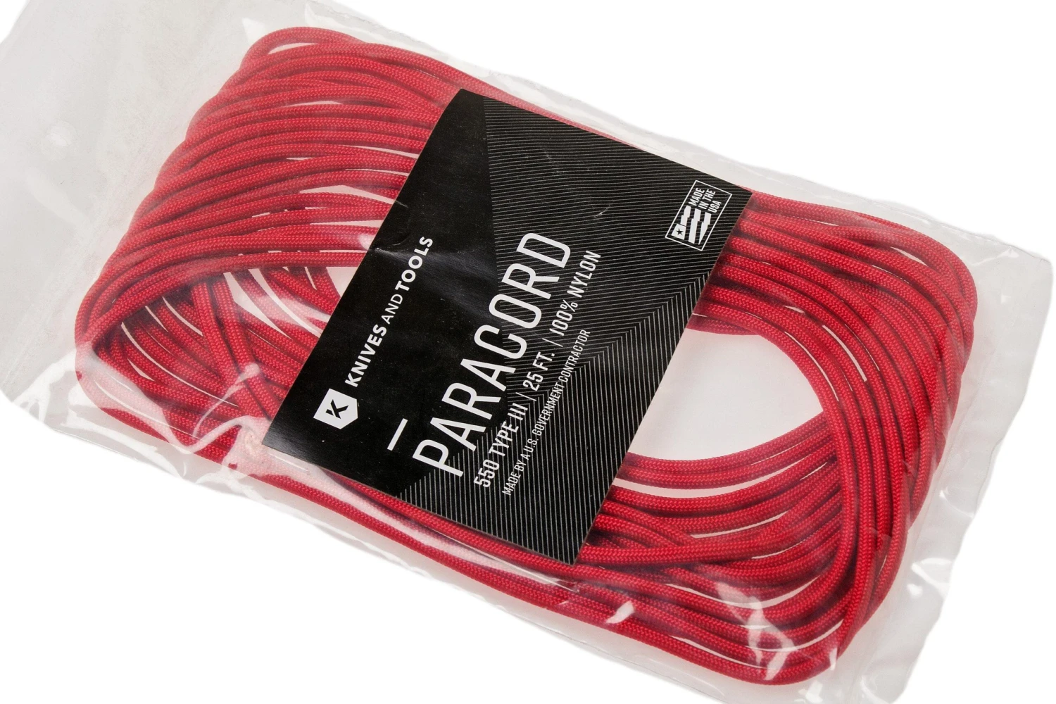 Knivesandtools 550 Paracord Type III, Colour: Imperial Red, 25 Ft (7.62 M) 3 Knivesandtools 550 Paracord Type III, Colour: Imperial Red, 25 Ft (7.62 M) - Billede 3