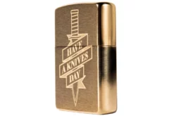 Knivesandtools Zippo Brass Brushed Knife, Bronze, Lighter