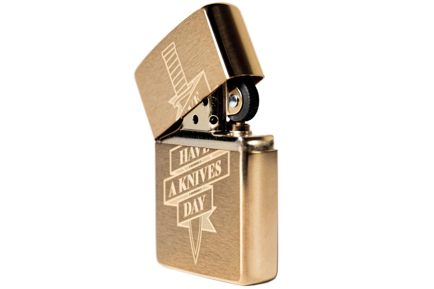 Knivesandtools Zippo Brass Brushed Knife, Bronze, Lighter 2 Knivesandtools Zippo Brass Brushed Knife, Bronze, Lighter - Billede 2