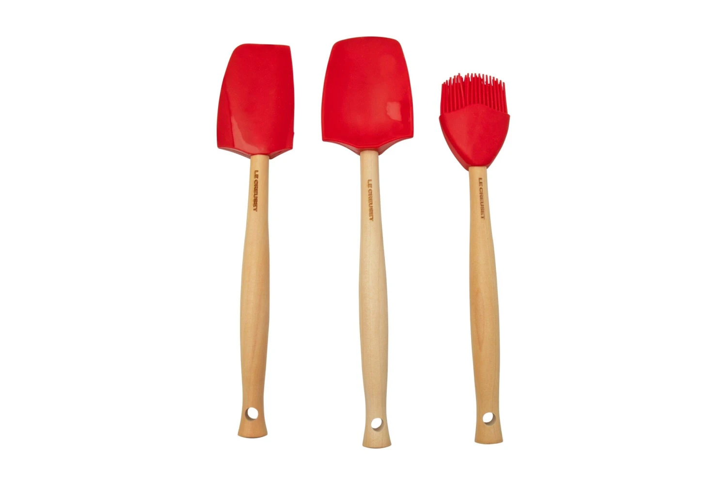Le Creuset Premium Silicone Spatula 3-piece Set, Cherry Red 1 Le Creuset Premium Silicone Spatula 3-piece Set, Cherry Red