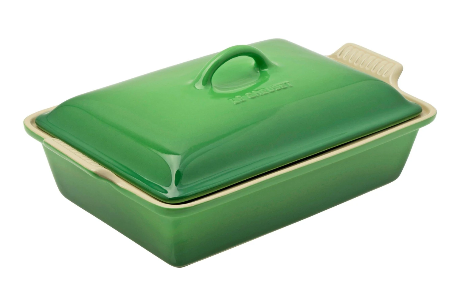 Le Creuset Rectangular Oven Dish With Lid, 33 Cm, Green 1 Le Creuset Rectangular Oven Dish With Lid, 33 Cm, Green