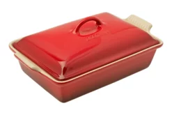 Le Creuset Rectangular Oven Dish With Lid, 33 Cm, Red
