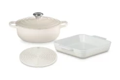 Le Creuset 2022 Set Meringue, Cast Iron Stoneware And Silicone, Pan Set