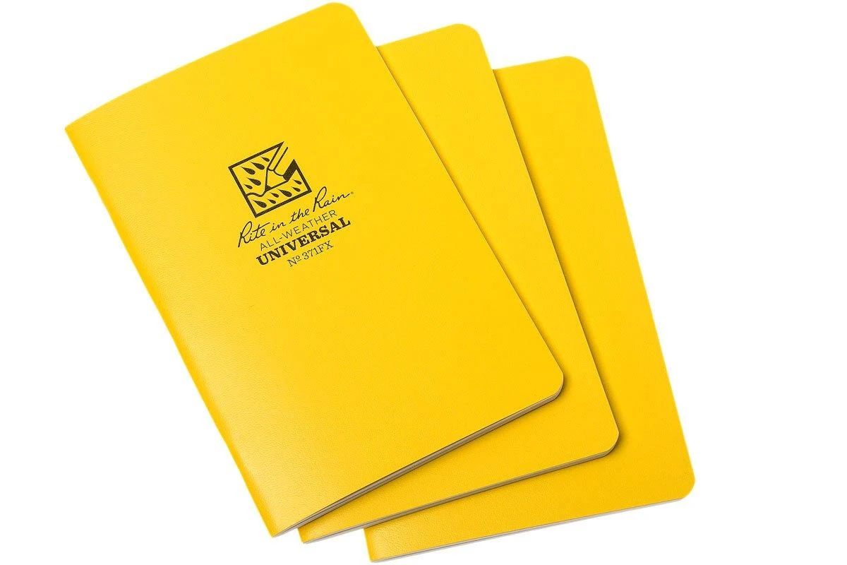 Rite In The Rain Notebook 4 5/8 X 7 Yellow, 3-piece, 371FX 1 Rite In The Rain Notebook 4 5/8 X 7 Yellow, 3-piece, 371FX