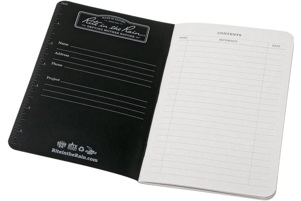 Rite In The Rain Notebook 4 5/8 X 7 Black, 3-piece, 771FX 3 Rite In The Rain Notebook 4 5/8 X 7 Black, 3-piece, 771FX - Billede 3