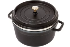 Staub Roasting Pan - Cocotte 26cm, 5,2L, Black With Steam Tray