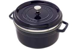 Staub Roasting Pan - Cocotte 26cm, 5,2L, Blue With Steam Tray
