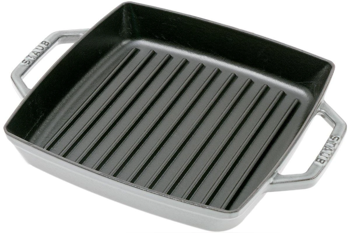 Staub Grill Pan 23 Cm Rectangular, Grey 1 Staub Grill Pan 23 Cm Rectangular, Grey