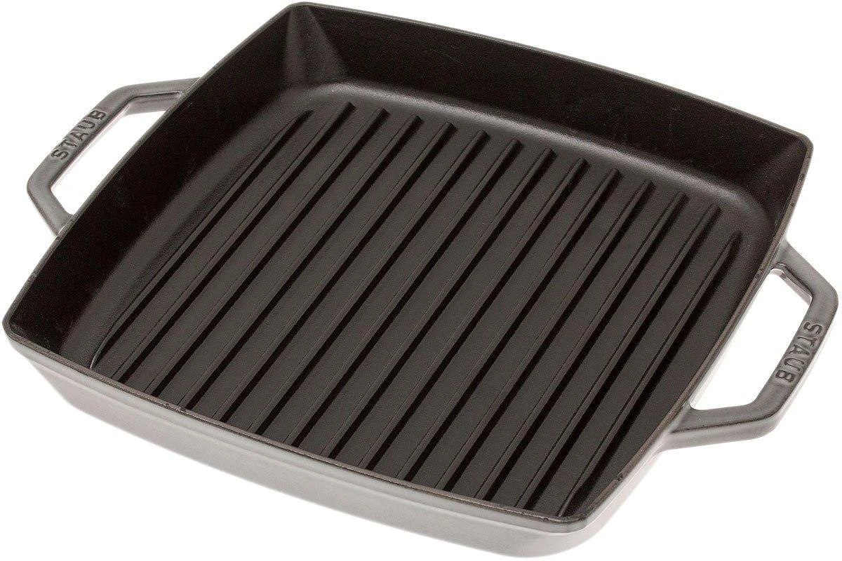 Staub Grill Pan/skillet 28 Cm Square, Grey 1 Staub Grill Pan/skillet 28 Cm Square, Grey