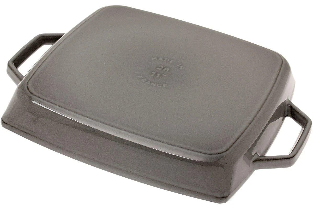 Staub Grill Pan/skillet 28 Cm Square, Grey 2 Staub Grill Pan/skillet 28 Cm Square, Grey - Billede 2