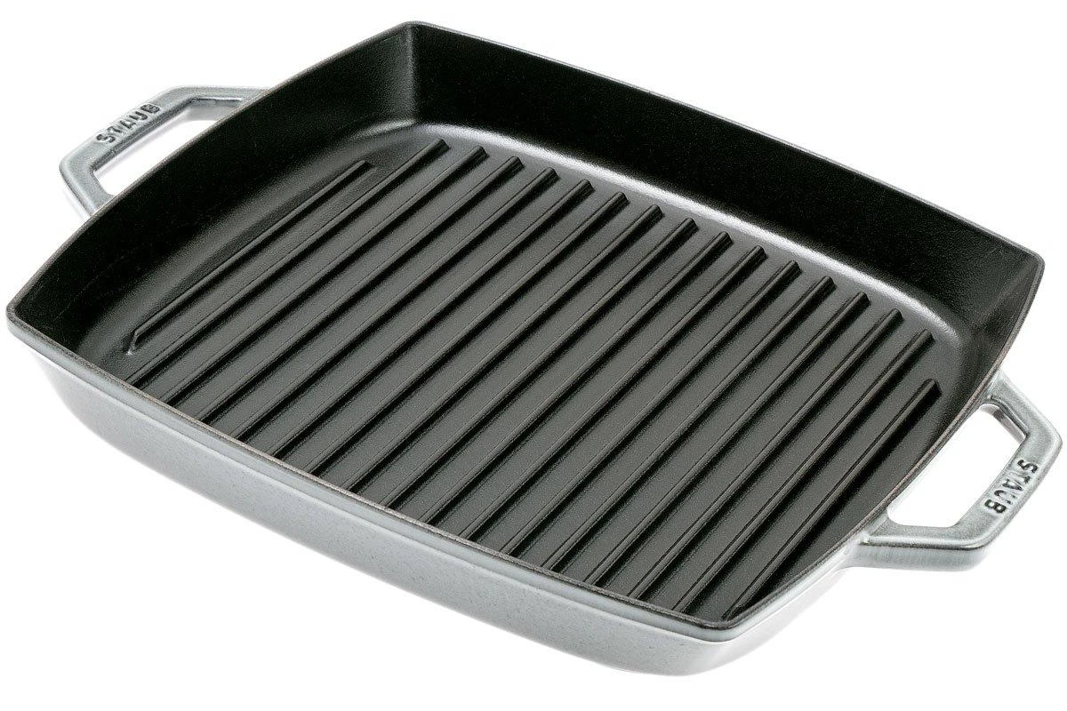 Staub Grill Pan 33 Cm Rectangular, Grey 1 Staub Grill Pan 33 Cm Rectangular, Grey