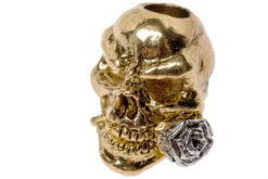 Schmuckatelli Rose Skull Bead 2-Tone Antique Gold/A.Rhodium