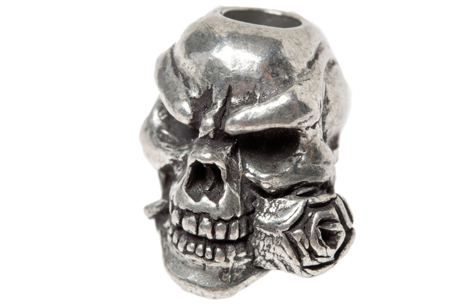 Schmuckatelli Rose Skull Bead Pewter 1 Schmuckatelli Rose Skull Bead Pewter