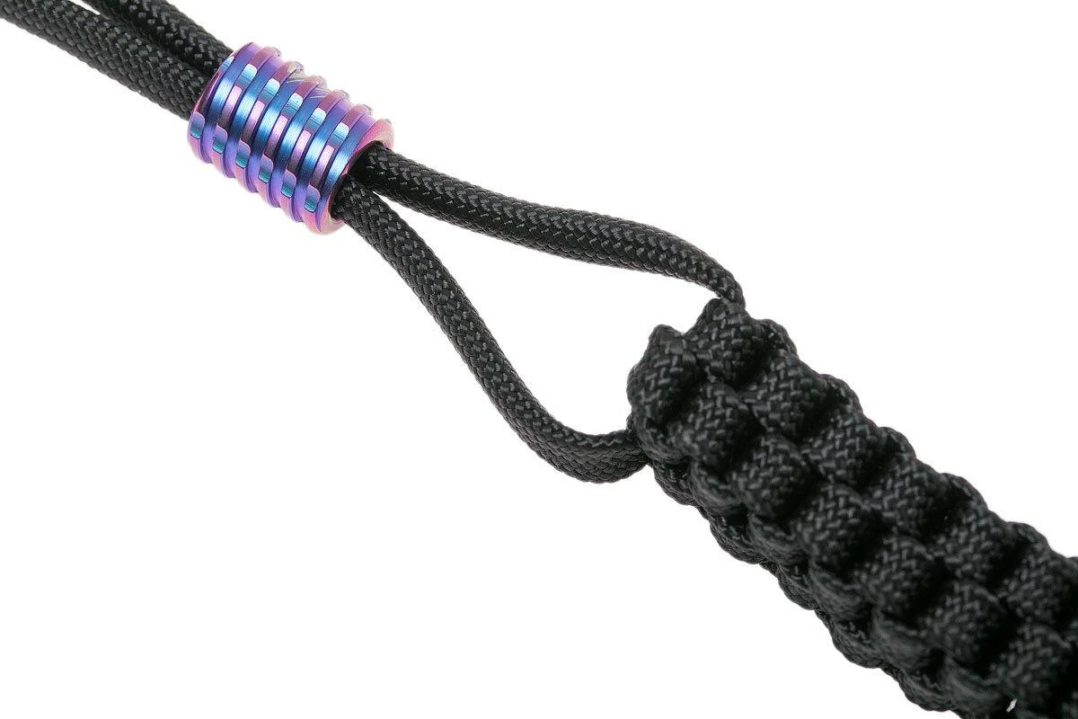 WE Knife A-01B Paracord Lanyard With Titanium Bead, Black 2 WE Knife A-01B Paracord Lanyard With Titanium Bead, Black - Billede 2