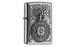 Zippo Steampunk Pocket Watch Emblem 2004742, Street Chrome, Lighter
