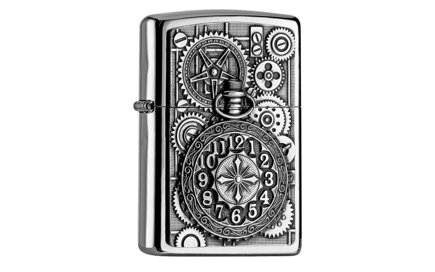 Zippo Steampunk Pocket Watch Emblem 2004742, Street Chrome, Lighter 1 Zippo Steampunk Pocket Watch Emblem 2004742, Street Chrome, Lighter