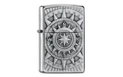 Zippo Compass Emblem 2005350, Brushed Chrome, Lighter