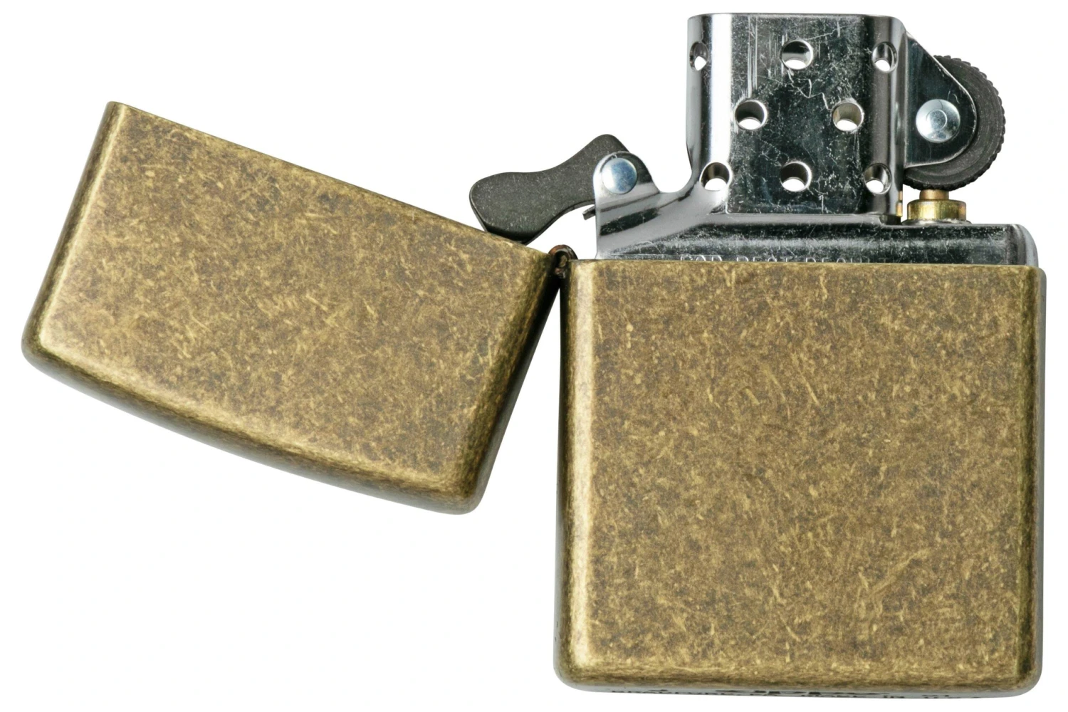Zippo Flat Bottom Antique Brass 60001567, Lighter 3 Zippo Flat Bottom Antique Brass 60001567, Lighter - Billede 3