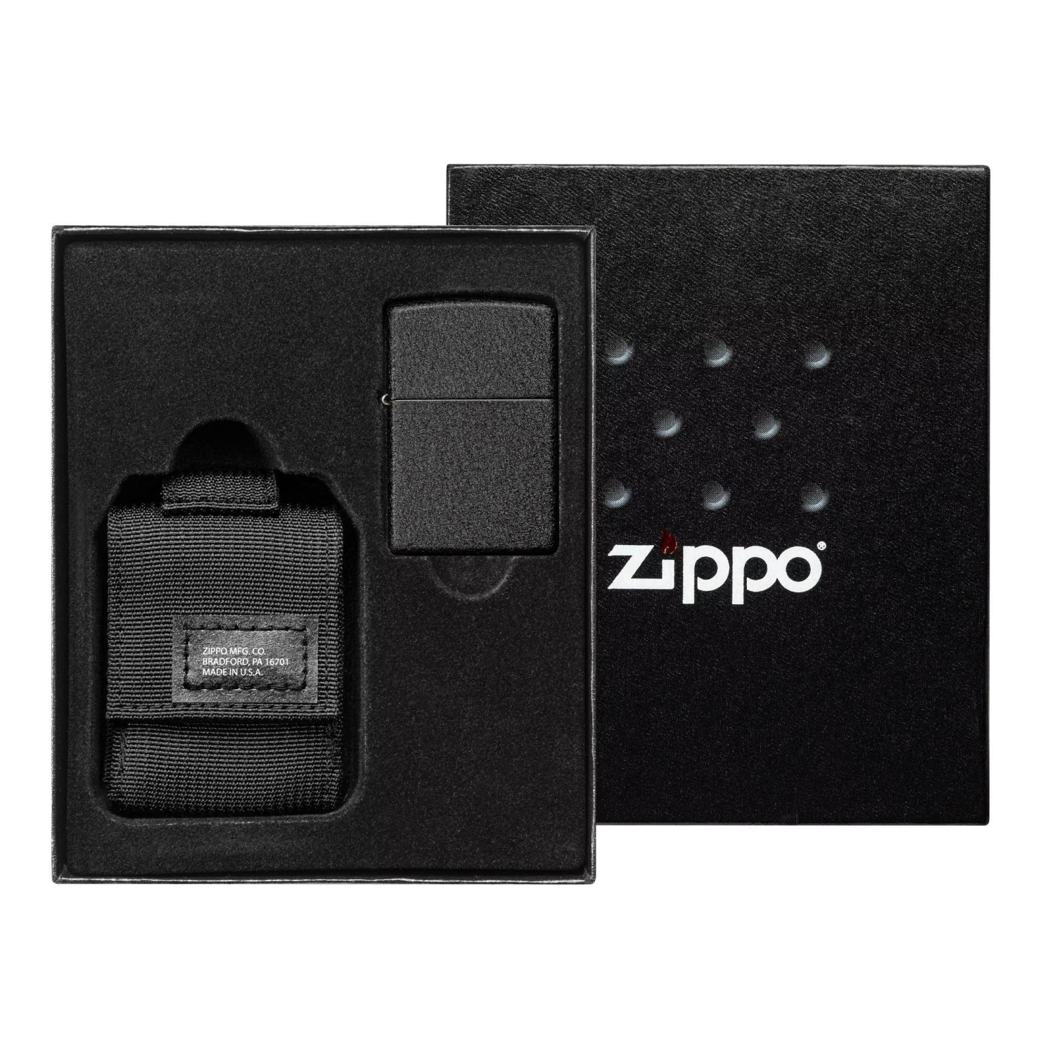 Zippo Tactical Black Pouch And Black Crackle Windproof 49402-000002, Lighter Gift Set 1 Zippo Tactical Black Pouch And Black Crackle Windproof 49402-000002, Lighter Gift Set